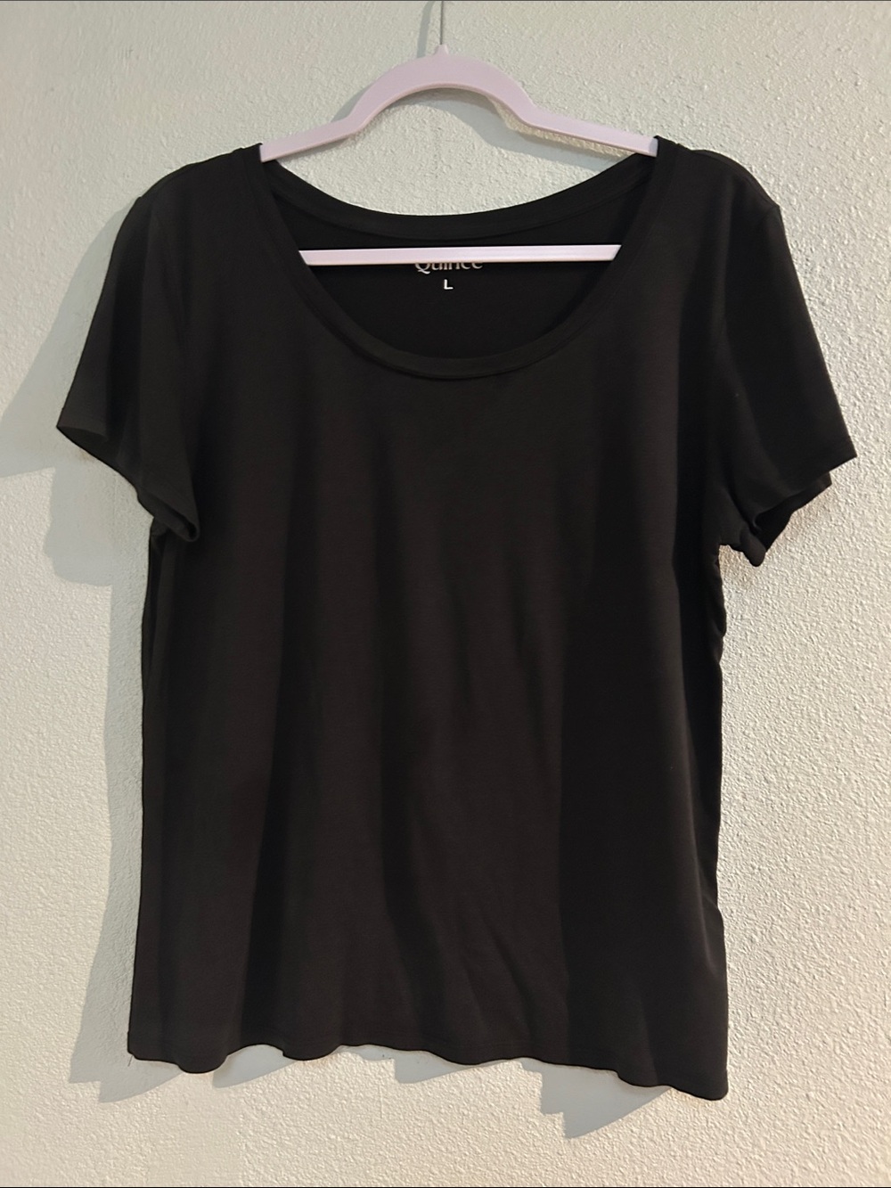 Quince Black Scoop Neck Short Sleeve Tee
